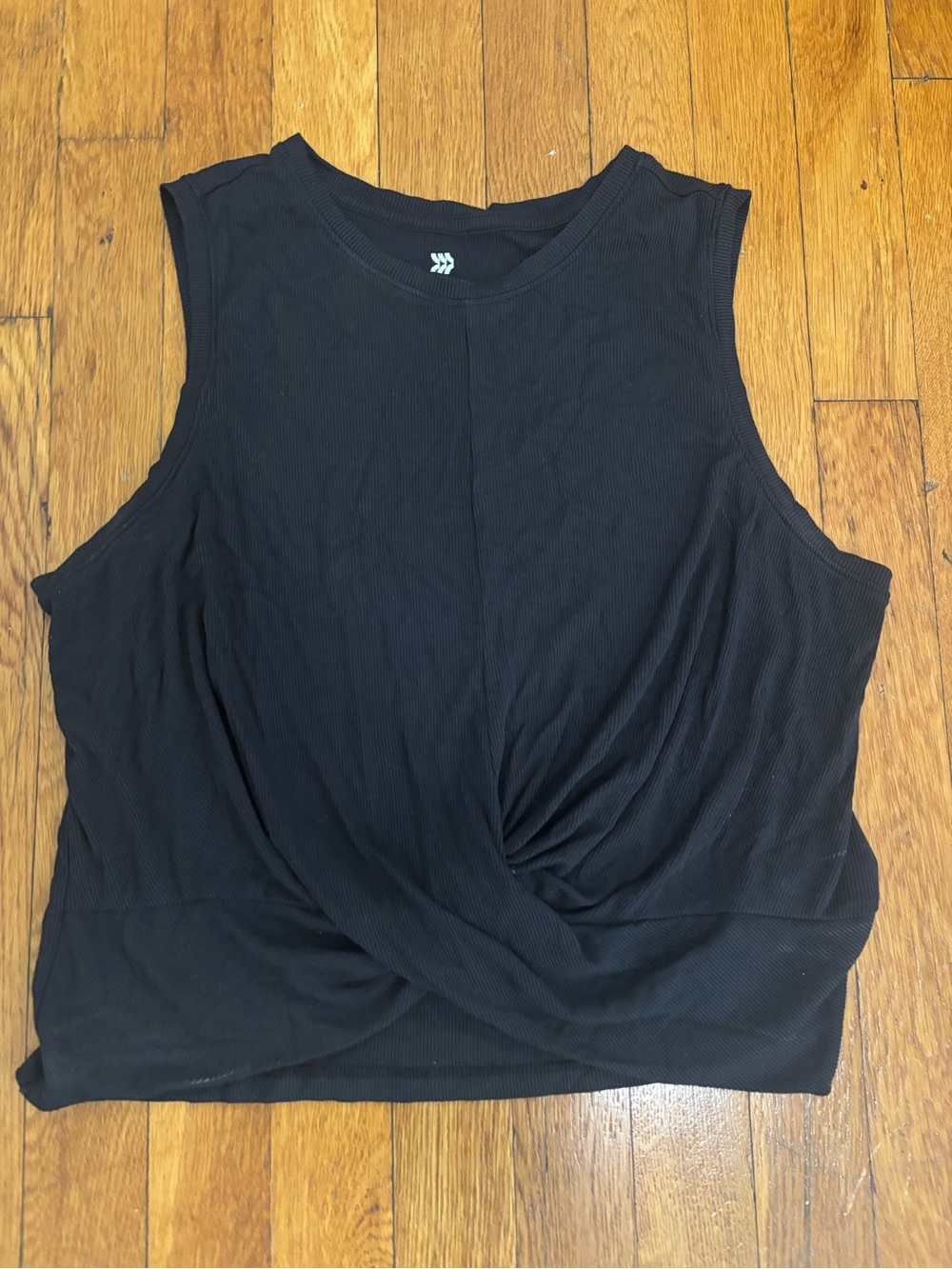 Women's Black Twist-Front Tank Top